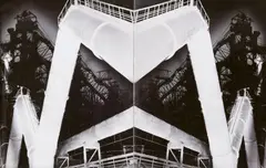 Zickzackrohr und Hochofen by Ludwig Windstosser, 1955, Vintage photomontage of two ferrotyped gelatin silver prints on Agfa-Brovira paper, offered Dec 2020