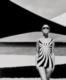 F.C. Gundlach, Op-Art Fashion, Brigitte Bauer, Modell Sinz, Vouliagmeni - Athen