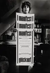Bernd Jansen, Ferdinand Kriwet, Düsseldorf, 1968, Vintage ferrotyped gelatin silver print