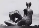 Henry Moore, Reclining Figure, Carnegie Prize Exhibition, Carnegie Institute, 1958, Vintage ferrotyped gelatin silver print