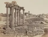 James Anderson, Temple of Saturn, Roman Forum, 1852 - 1855, Albumenized salt print, printed from albumenized glass negative c.
