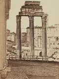 James Anderson, Temple of the Dioscuri, Roman Forum, c. 1853 - 1855, Albumen print from albumenized glass negative