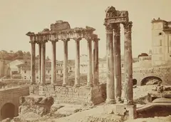 Auguste Rosalie Bisson called Bisson Jeune, Roman Forum, Temple of Saturn and Temple of Jupiter, 1855 - 1858, Albumen print, printed before
