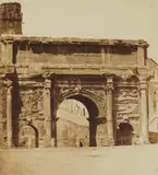 attributed to Giacomo Caneva, Arch of Septimius-Severus, Roman Forum, c. 1853 - 1855, Albumenized salt print from paper negative