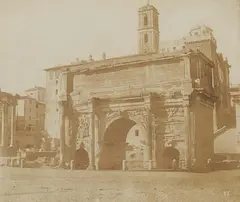 Frédéric Flachéron, The Arch of Septimius Severus, Roman Forum, 1848 – 1850, Salt print from paper negative