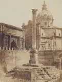 Giacomo Caneva, Column of Phocas, Roman Forum, c. 1852 - 1853, Salt print from paper negative