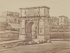 Eugène Constant, Arch of Titus, Roman Forum, c. 1849/1850, Salt print from albumenized glass negative