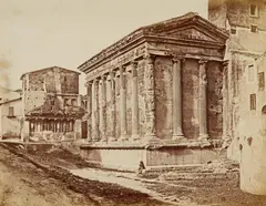 Eugène Constant, Temple of Fortuna Virilis, c. 1849/1850, Albumenized salt print from albumenized glass negative