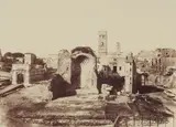 Giacomo Caneva, Temple of Venus and Roma, 1850 - 1852, Albumenized salt print from paper negative