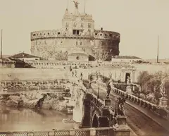 James Anderson, Sant'Angelo Bridge and Castle, c. 1853 - 1855, Albumenized salt print