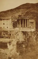 attributed to Giacomo Caneva, Temple of Vesta, Tivoli, 1852 - 1855, Albumenized salt print from paper negative