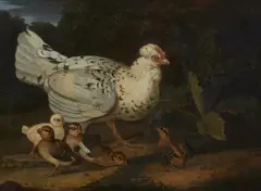 Hen with Chicks by Jakob Samuel Beck, Oil on canvas, offered Nov 2020