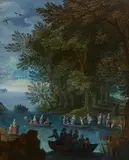 River Landscape by follower of Jan Brueghel the Elder, Oil on wood, sold Nov 2020