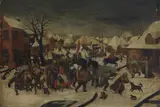 The Massacre of the Innocents by copy after Pieter Brueghel the Younger, Oil on panel (parquetted), sold Nov 2020
