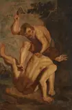 German School 17th century, Cain and Abel, Oil on wood