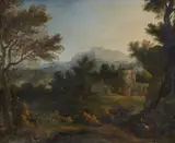 Claude Gellée, called Lorrain, circle of, Classical Landscape, Oil on canvas (relined)