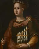 Italian School 16th century, Saint Cecilia, Oil on panel