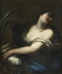 Half-Length Figure of Minerva Facing Backwards by Italian School 17th century, Oil on canvas (relined), sold Nov 2020