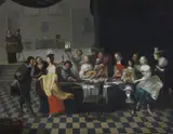 Merry Company Making Music by Christoffel Jacobsz van der Laemen, Oil on canvas, sold Nov 2020