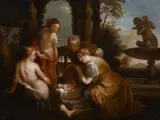 follower of Peter Paul Rubens, The Finding of Erichthonius by the Daughters of Cecrops, Oil on panel (parquetted)