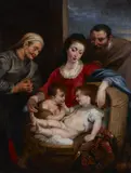 follower of Peter Paul Rubens, The Holy Family with Saint Elisabeth and the Infant Saint John the Baptist, Oil on canvas (relined)