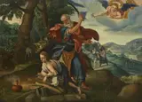 The Sacrifice of Isaac by in the manner of Marten de Vos, Oil on panel (parquetted), offered Nov 2020