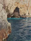 Grotto in Capri by Karl Theodor Boehme, Oil on canvas, offered Nov 2020