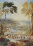 William Callow, Panoramic Landscape with a Celebration in the Foreground