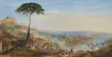 William Callow, Panoramic Landscape with a Celebration in the Foreground