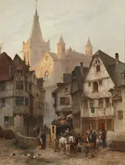 Georg Dehn, The Post Carriage, Oil on panel