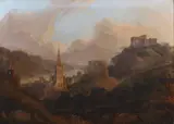 View of Bacharach by Johann Jakob Diezler, Oil on canvas, sold Nov 2020
