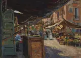 Heinrich Hermanns, Italian Market Scene