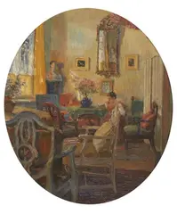 Gotthardt Kuehl, The Artist's Living Room, Oil on canvas