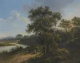 Gerrit Jan Michaëlis, Figures at Rest in a Wooded Landscape, Oil on canvas (relined)