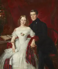 Julius Schoppe, Portrait of a Couple, Oil on canvas