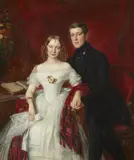 Julius Schoppe, Portrait of a Couple, Oil on canvas