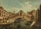 Venetian School circa 1800, View of the Rialto Bridge, Oil on canvas (relined)