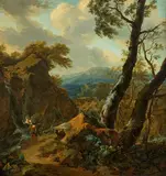 Monogrammist Fd, Tobias and the Angel in a Wooded Landscape, Oil on canvas (relined)