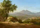 Abraham Teerlink, The Bridge and Church of San Francesco in Tirreni near Salerno, Oil on canvas (relined)