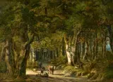 Willem de Klerk, Shepherd with his Flock in a Sunny Clearing, Oil on canvas (relined)