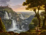 Panoramic View of Tivoli with the Waterfalls and Town by Rudolph Friedrich Carl Suhrlandt, Oil on canvas, offered Nov 2020
