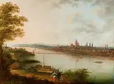 View of Mainz with the Rhine by Franz Ludwig Graf von Kesselstadt, Oil on panel, offered Nov 2020