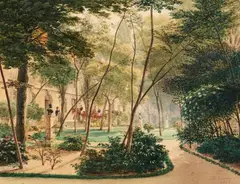 Eduard Gaertner, The Garden of the Prinzessinenpalais, Watercolour over pencil sketch on paper