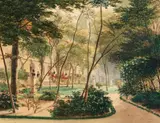 Eduard Gaertner, The Garden of the Prinzessinenpalais, Watercolour over pencil sketch on paper