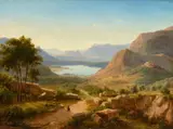 Eugene von Guerard, Italian Landscape, Oil on canvas (relined)
