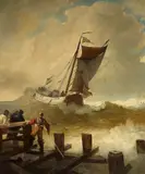 Andreas Achenbach, A Fishing Boat on Rough Seas