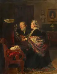 Konstantin Makovsky, The Duet, Oil on panel