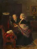 Konstantin Makovsky, The Duet, Oil on panel