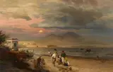 Oswald Achenbach, The Bay of Naples, Oil on canvas