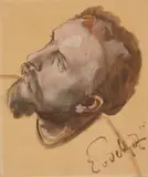Eduard von Gebhardt, Study of a Man's Head for the Frescoes in Loccum Abbey